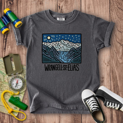 Wrangell St. Elias at Night Kids Cotton T-Shirt
