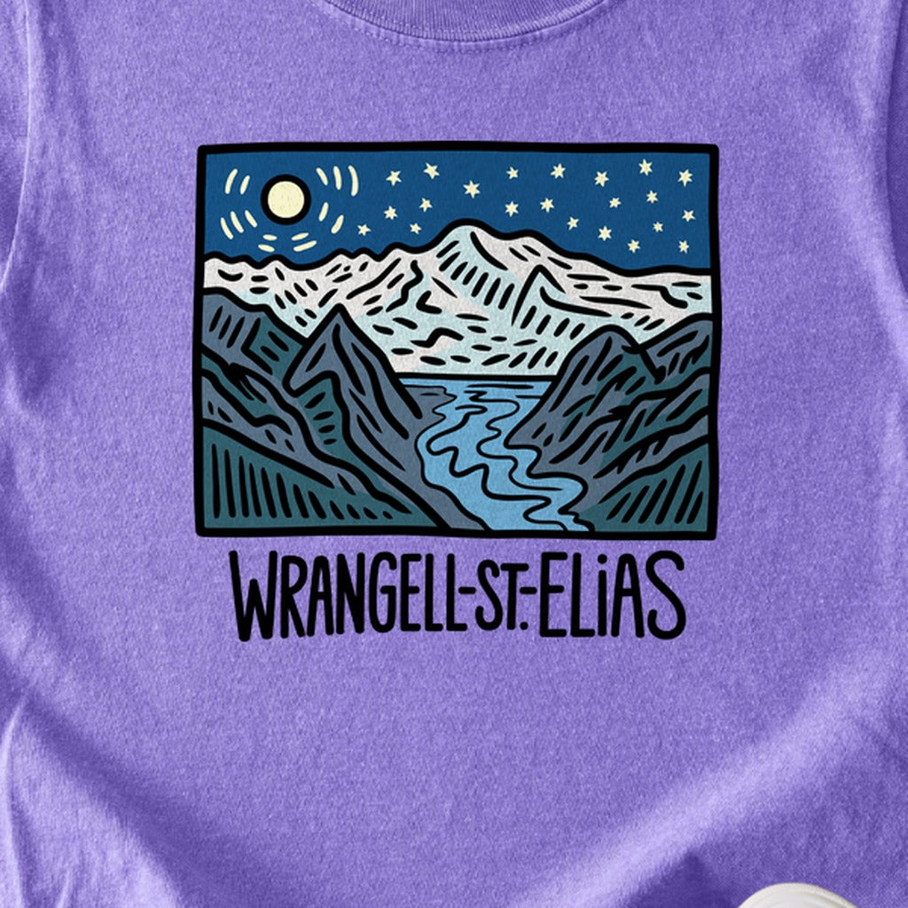 Wrangell St. Elias at Night Kids Cotton T-Shirt
