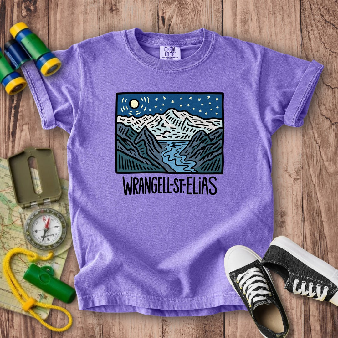 Wrangell St. Elias at Night Kids Cotton T-Shirt