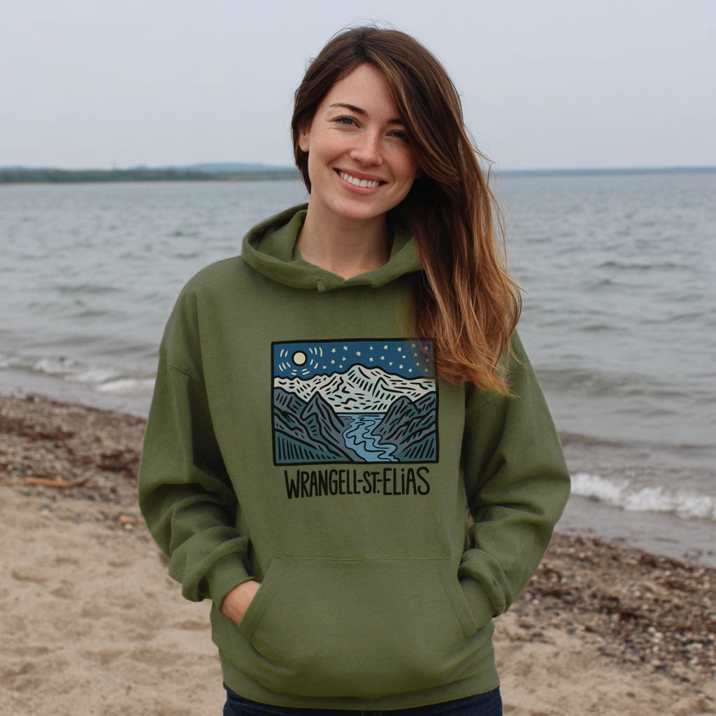 Wrangell St. Elias at Night Hoodie