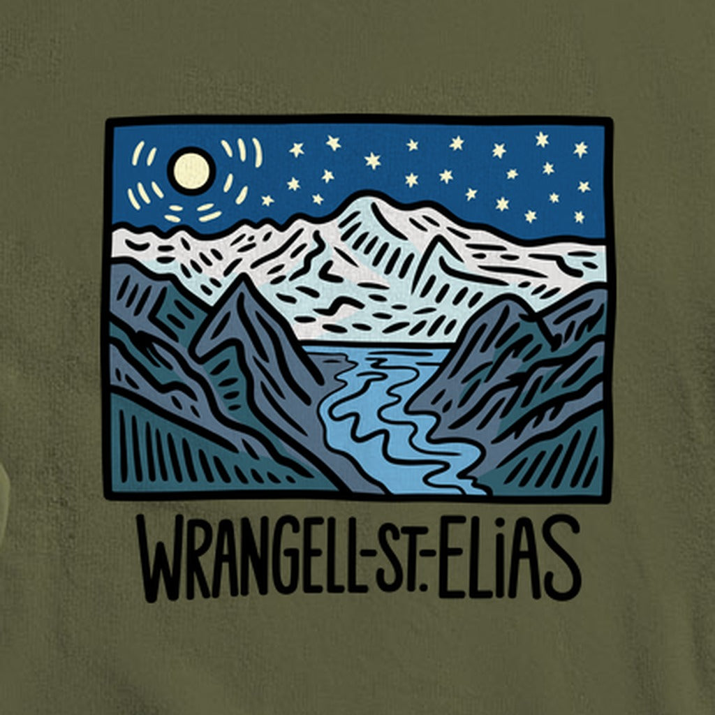 Wrangell St. Elias at Night Crewneck Sweatshirt