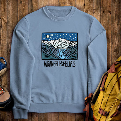 Wrangell St. Elias at Night Crewneck Sweatshirt