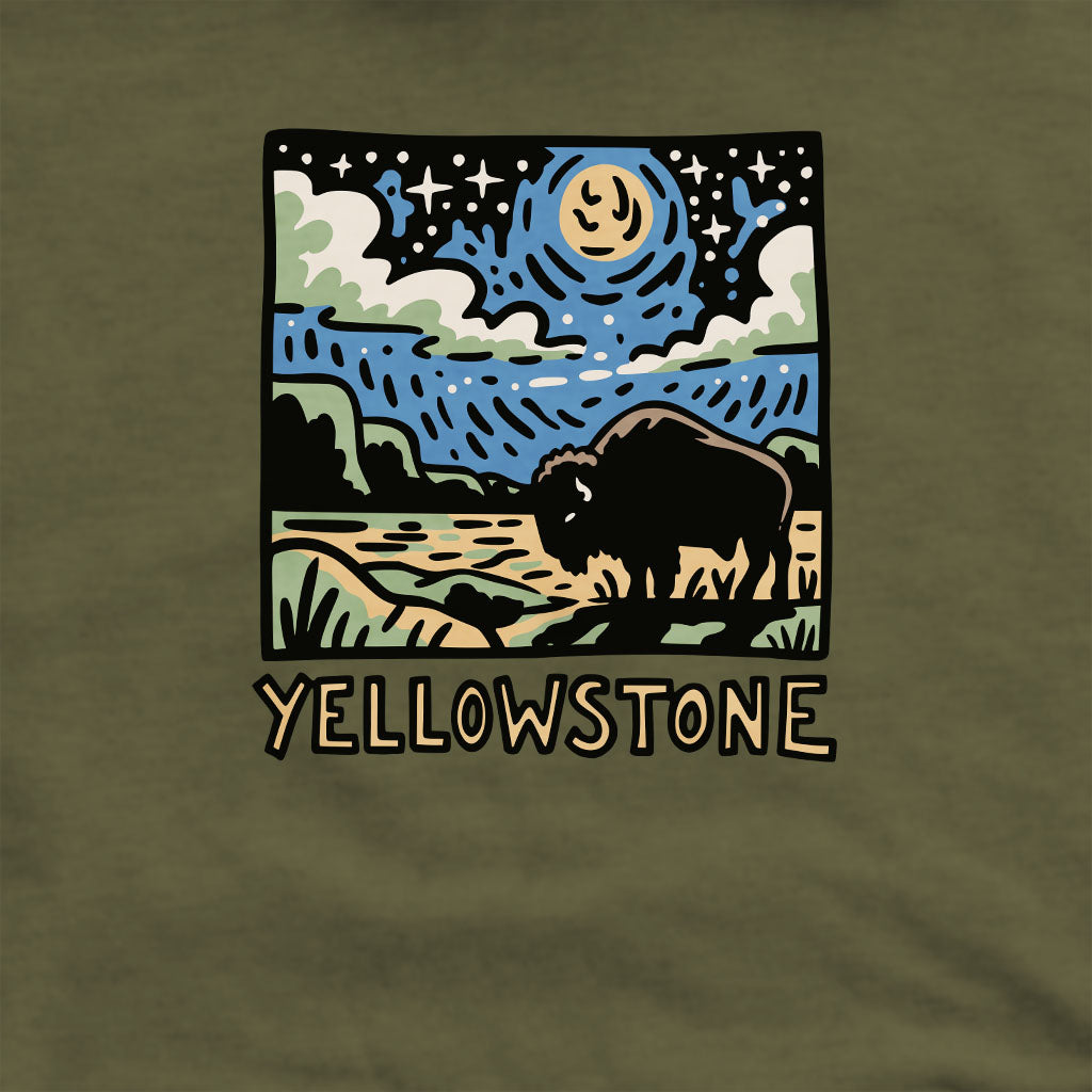 Yellowstone National Park at Night Crewneck Sweatshirt