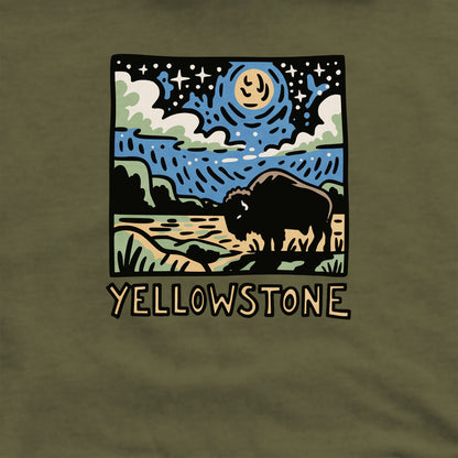 Yellowstone National Park at Night Crewneck Sweatshirt