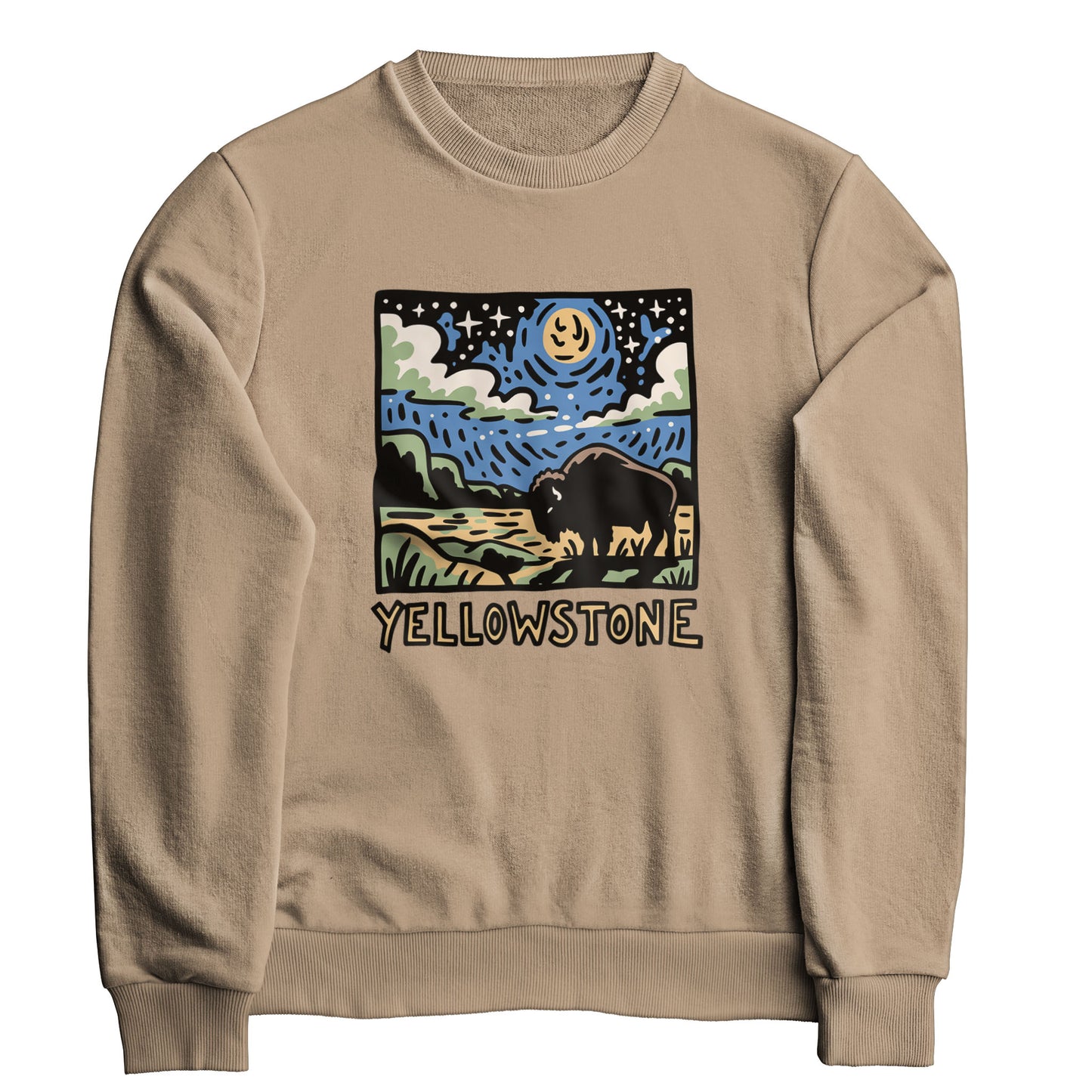 Yellowstone National Park at Night Crewneck Sweatshirt
