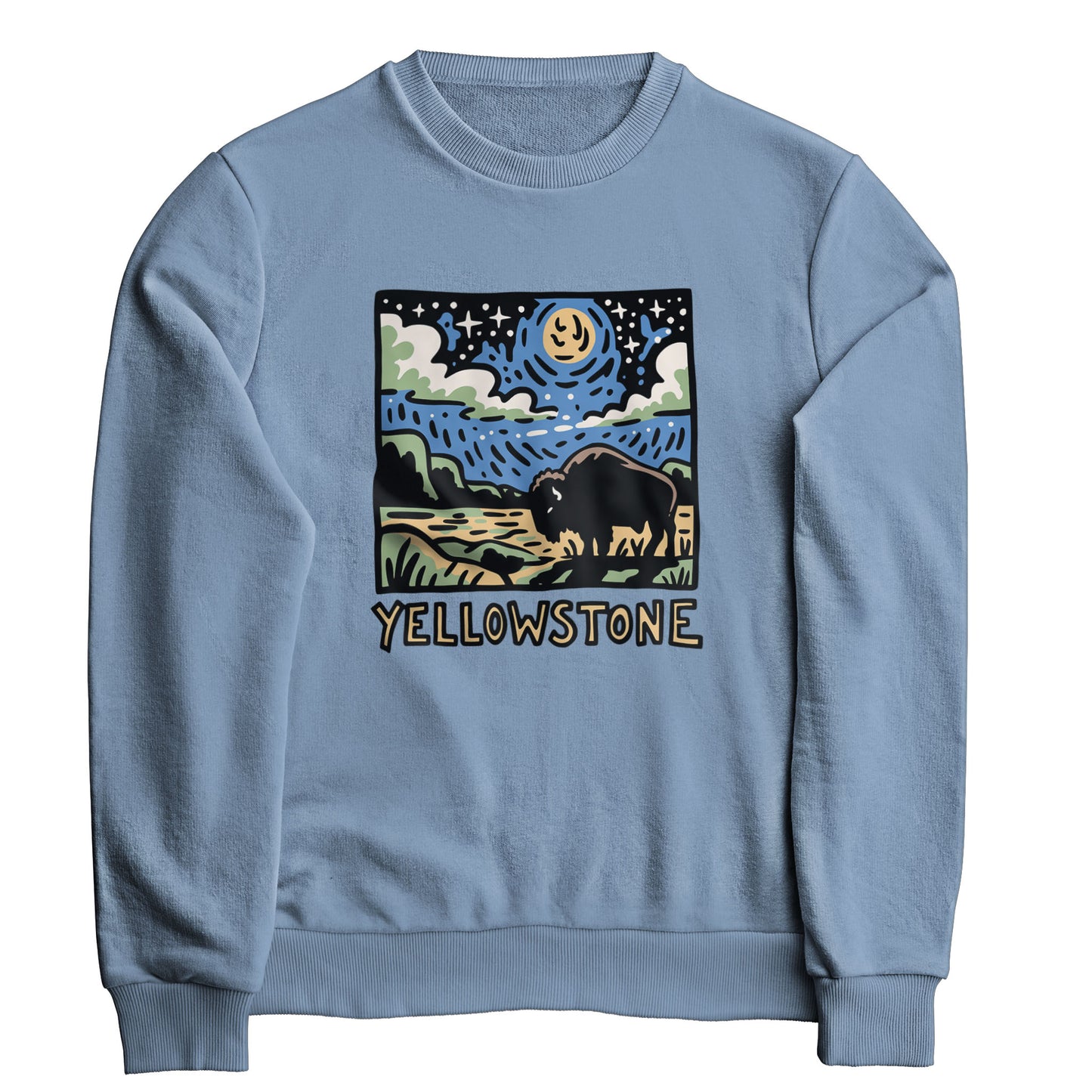 Yellowstone National Park at Night Crewneck Sweatshirt