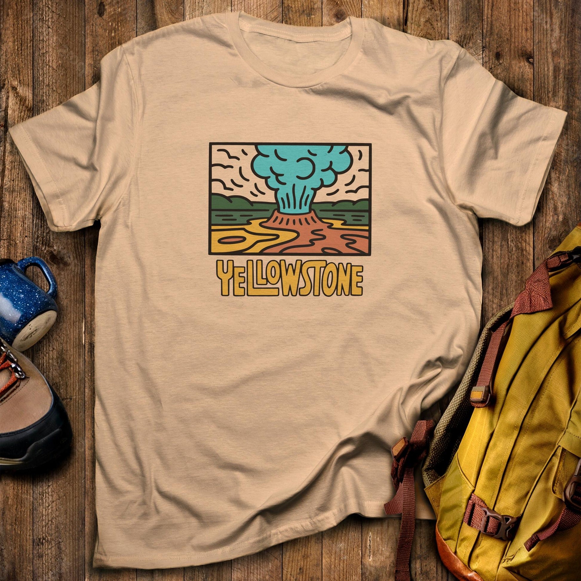 Yellowstone National Park T-Shirt Sand Adventure and Outdoors Themed T-Shirt