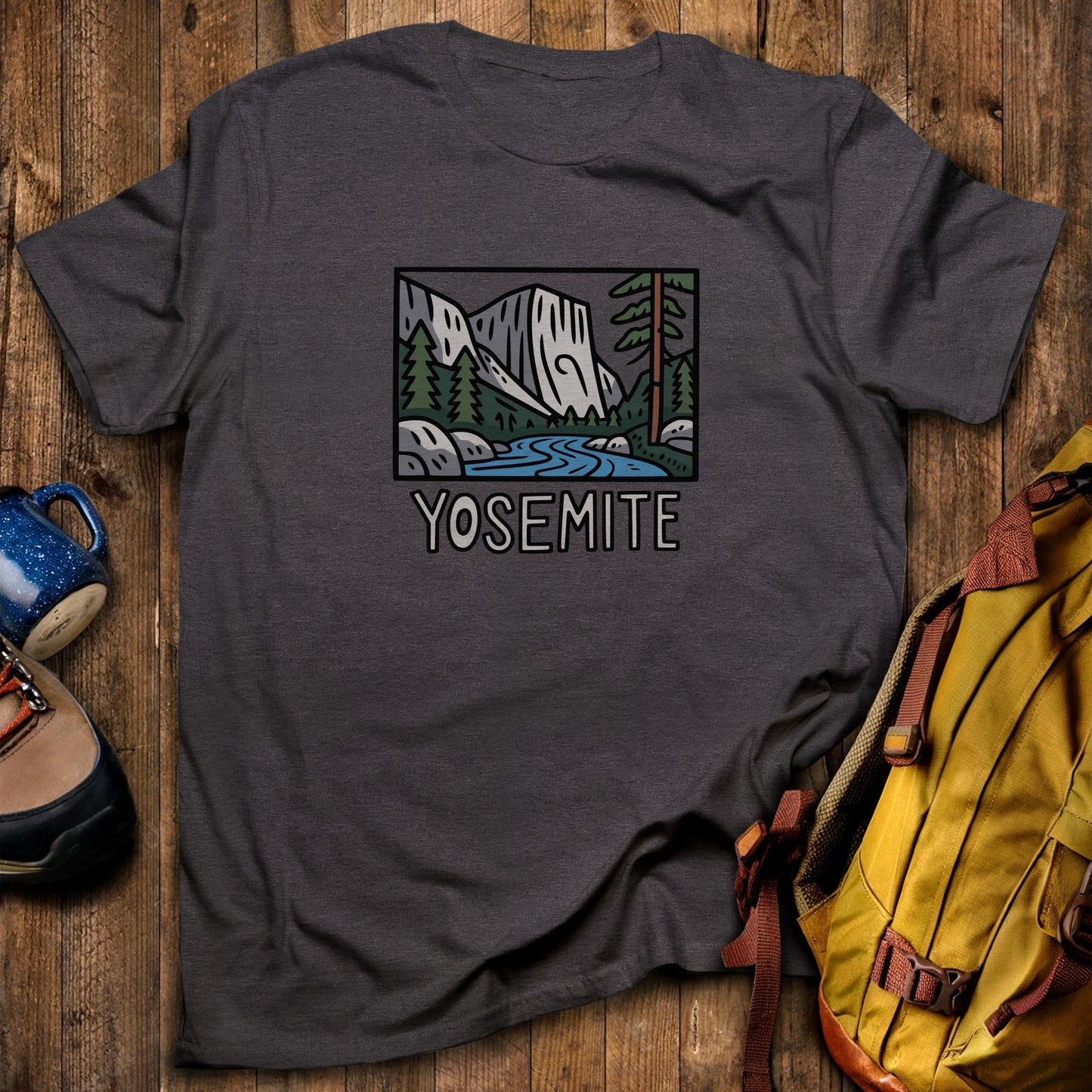Yosemite National Park T-Shirt Dark Heather Adventure and Outdoors Themed T-Shirt