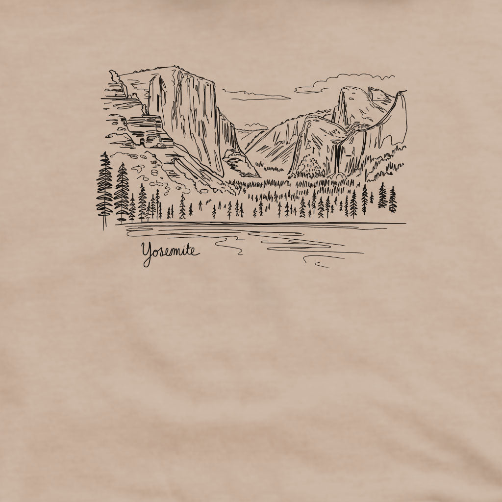 Yosemite Line Drawing Crewneck Sweatshirt