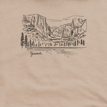 Yosemite Line Drawing Crewneck Sweatshirt