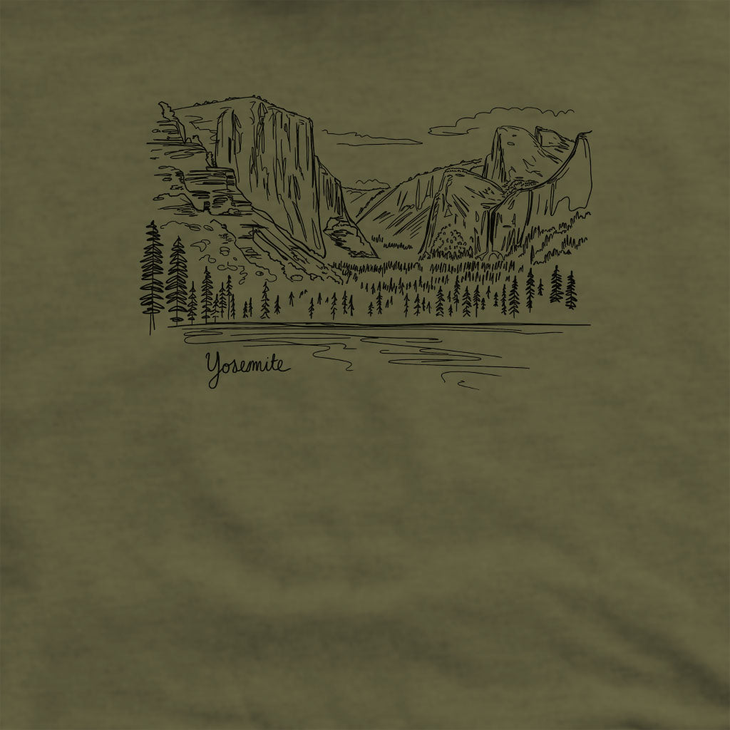 Yosemite Line Drawing Crewneck Sweatshirt