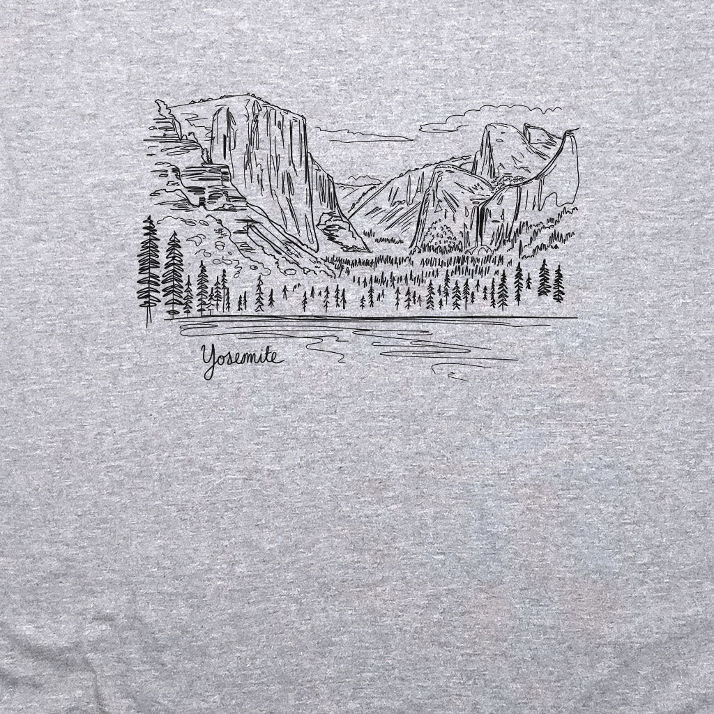 Yosemite Line Drawing Crewneck Sweatshirt