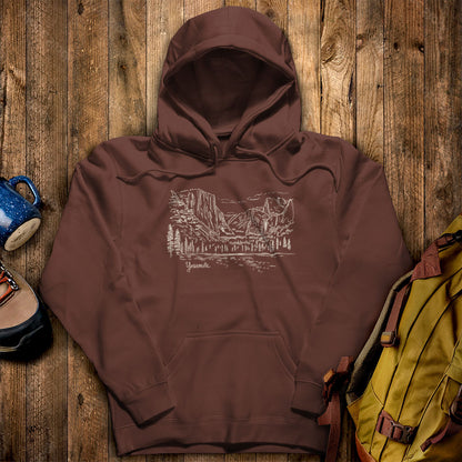 Yosemite Line Drawing Hoodie