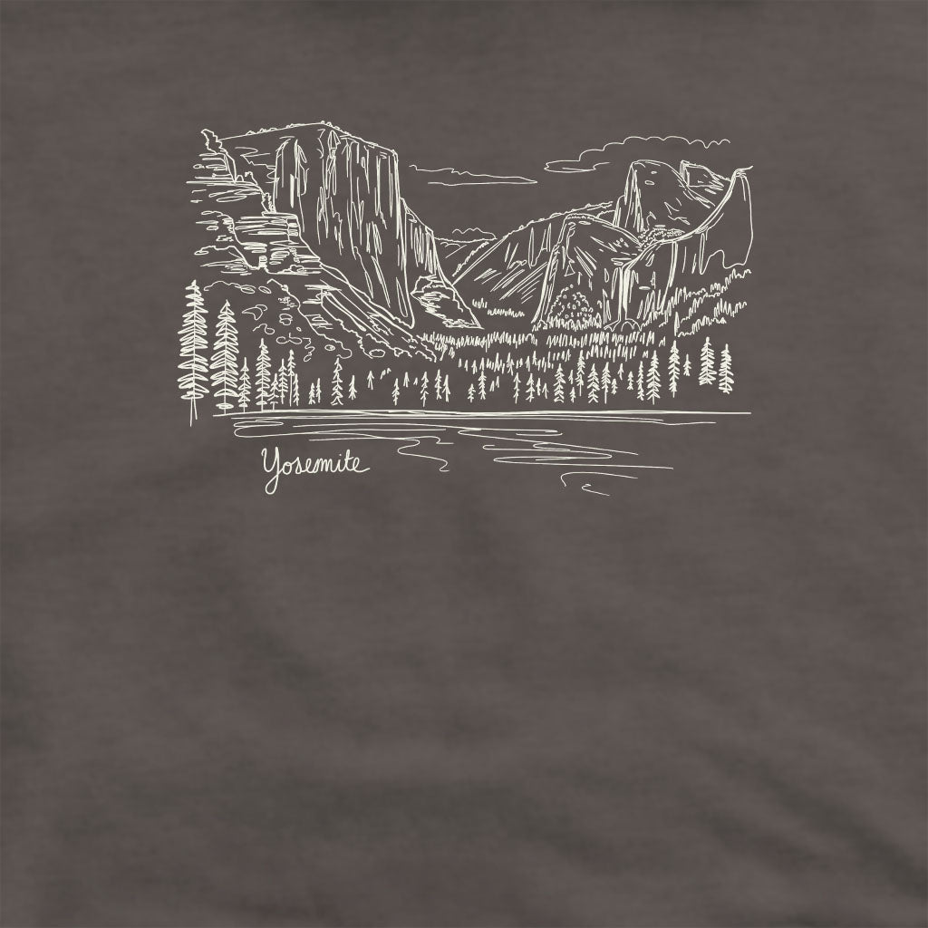 Yosemite Line Drawing Crewneck Sweatshirt