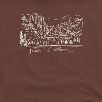 Yosemite Line Drawing Crewneck Sweatshirt