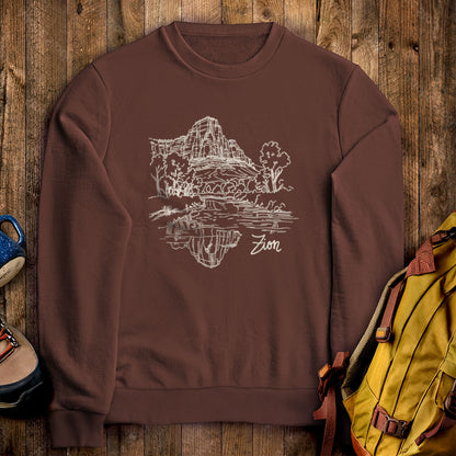 Zion Line Drawing Crewneck Sweatshirt