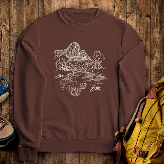 Zion Line Drawing Crewneck Sweatshirt
