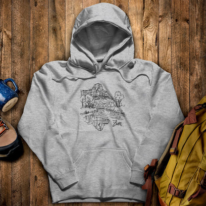 Zion Line Drawing Hoodie