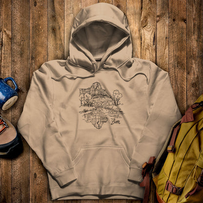 Zion Line Drawing Hoodie
