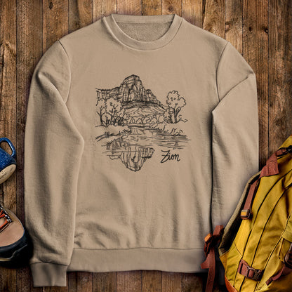 Zion Line Drawing Crewneck Sweatshirt