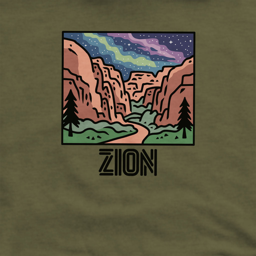 Zion at Night Crewneck Sweatshirt Adventure and Outdoors Themed Sweatshirt