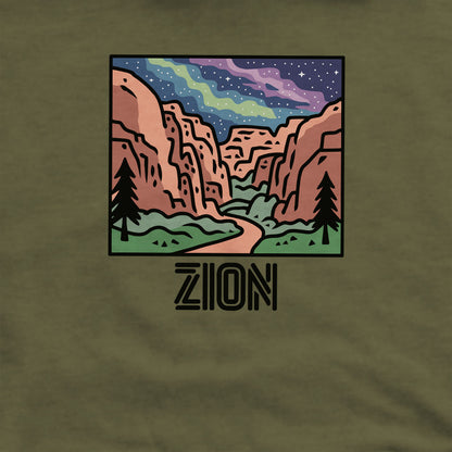 Zion at Night Crewneck Sweatshirt Adventure and Outdoors Themed Sweatshirt