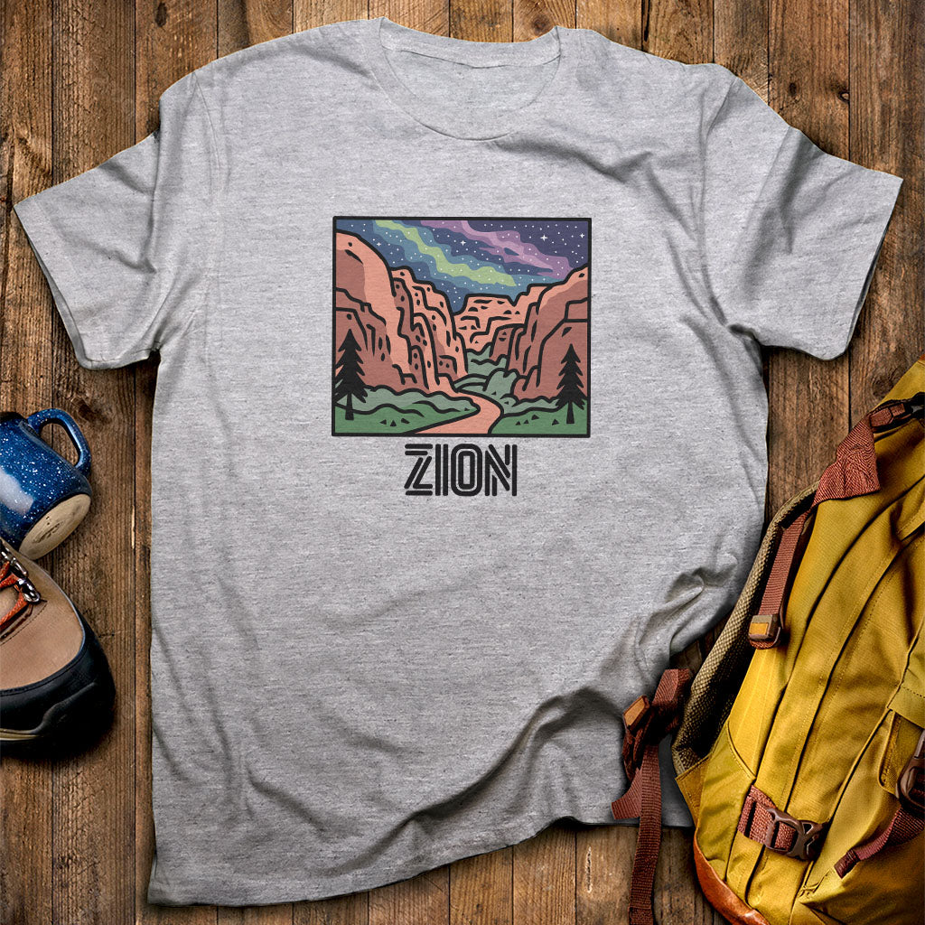 Zion at Night T-Shirt Sport Grey Adventure and Outdoors Themed T-Shirt