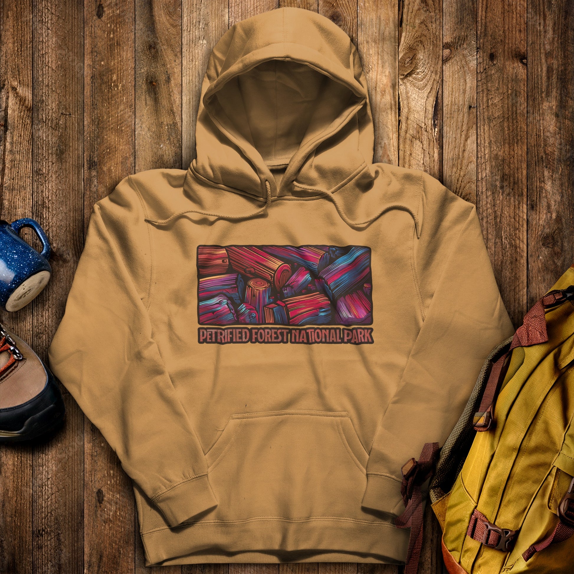 Petrified Forest National Park Hoodie Mustard Adventure and Outdoors Themed Hoodie