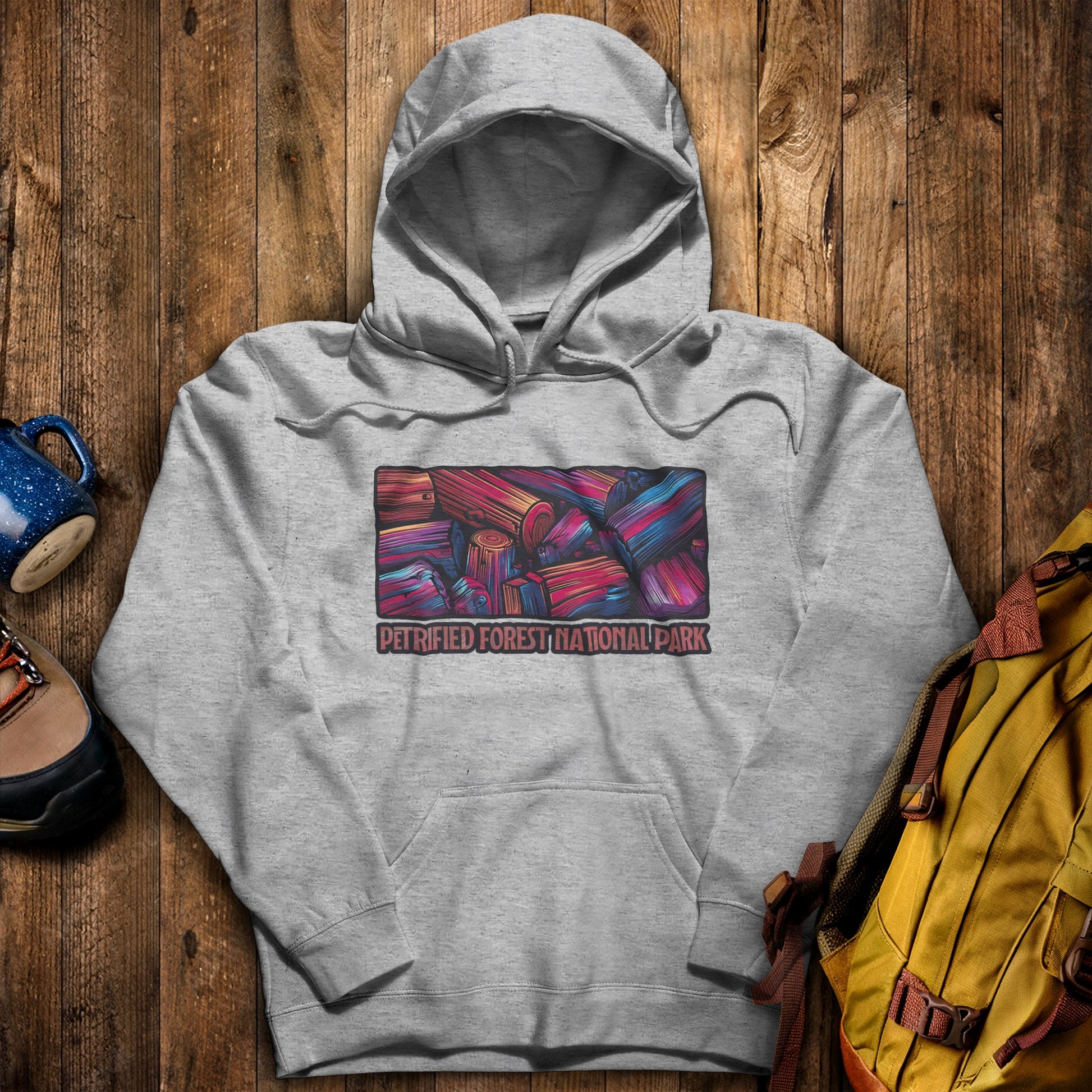 Petrified Forest National Park Hoodie Sport Grey Adventure and Outdoors Themed Hoodie