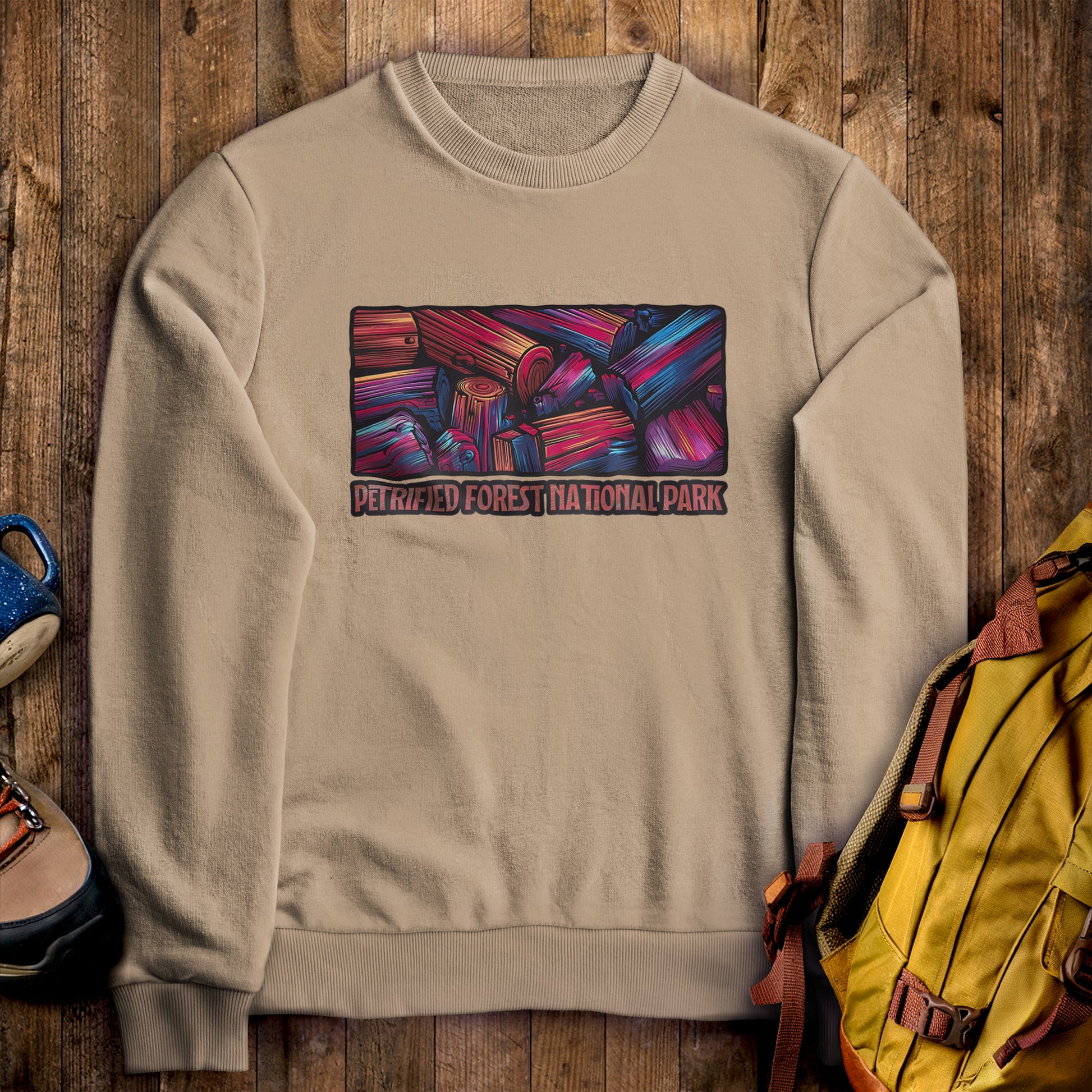 Petrified Forest National Park Crewneck Sweatshirt Sand Adventure and Outdoors Themed Sweatshirt