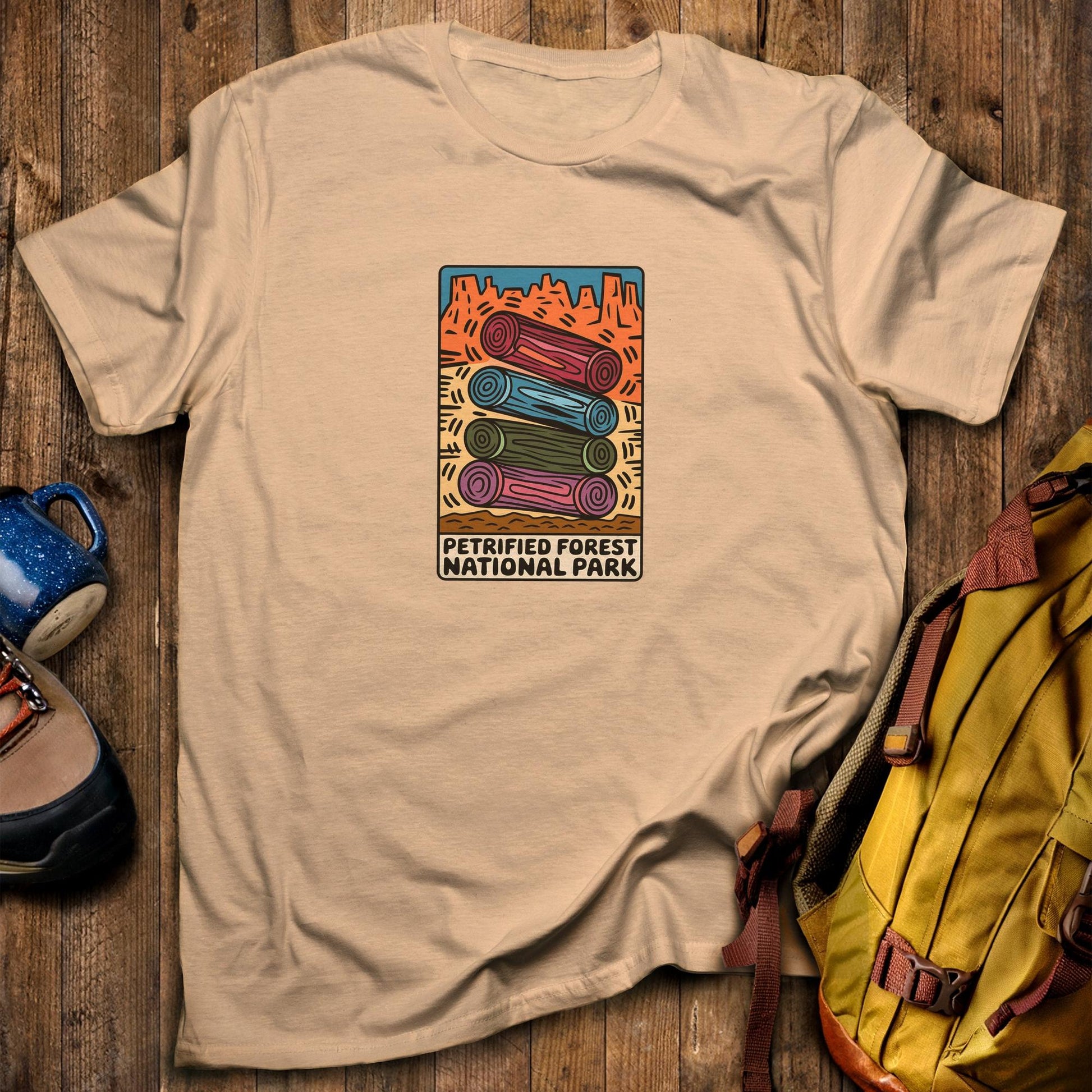 Petrified Forest National Park Logs T-Shirt Sand Adventure and Outdoors Themed T-Shirt