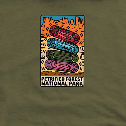 Petrified Forest National Park Logs Crewneck Sweatshirt Adventure and Outdoors Themed Sweatshirt
