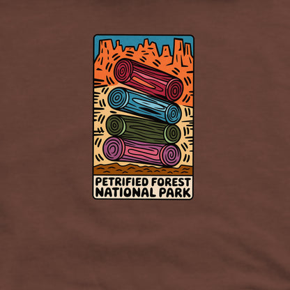 Petrified Forest National Park Logs Crewneck Sweatshirt Adventure and Outdoors Themed Sweatshirt