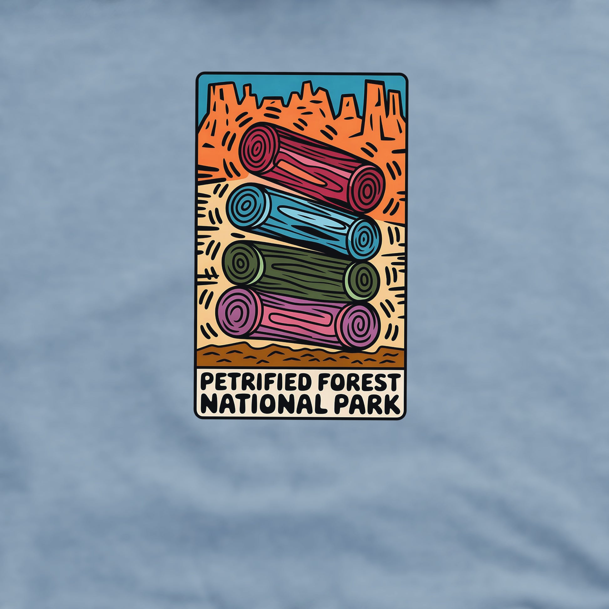 Petrified Forest National Park Logs Crewneck Sweatshirt Adventure and Outdoors Themed Sweatshirt