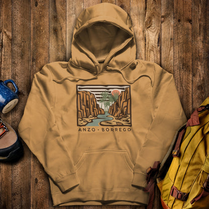 Anza-Borrego Desert State Park Hoodie Mustard Adventure and Outdoors Themed Hoodie