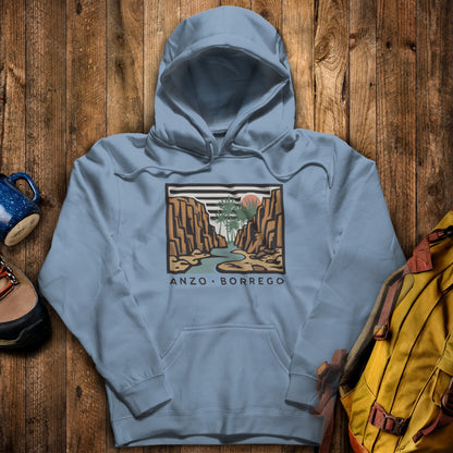 Anza-Borrego Desert State Park Hoodie Stone Blue Adventure and Outdoors Themed Hoodie