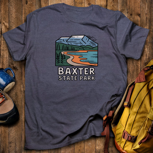 Baxter State Park T-Shirt Heather Navy Adventure and Outdoors Themed T-Shirt