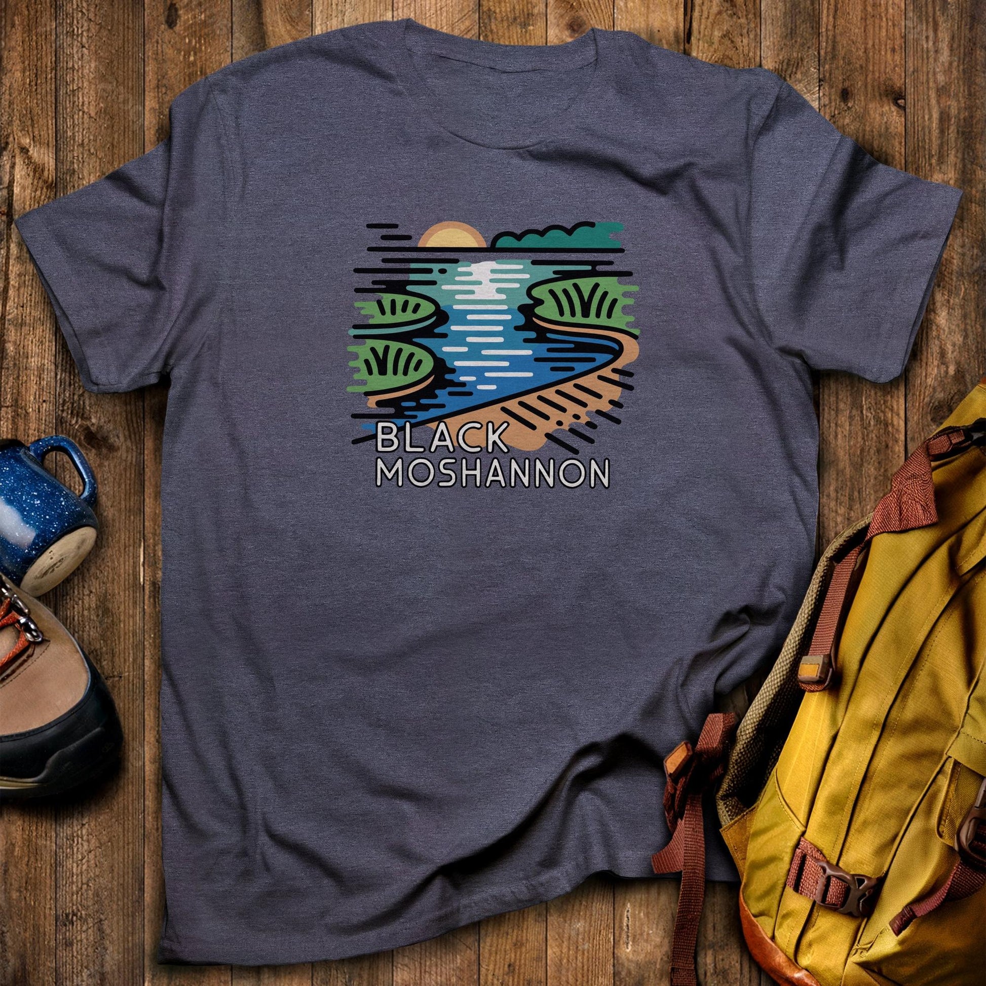 Black Moshannon State Park T-Shirt Heather Navy Adventure and Outdoors Themed T-Shirt