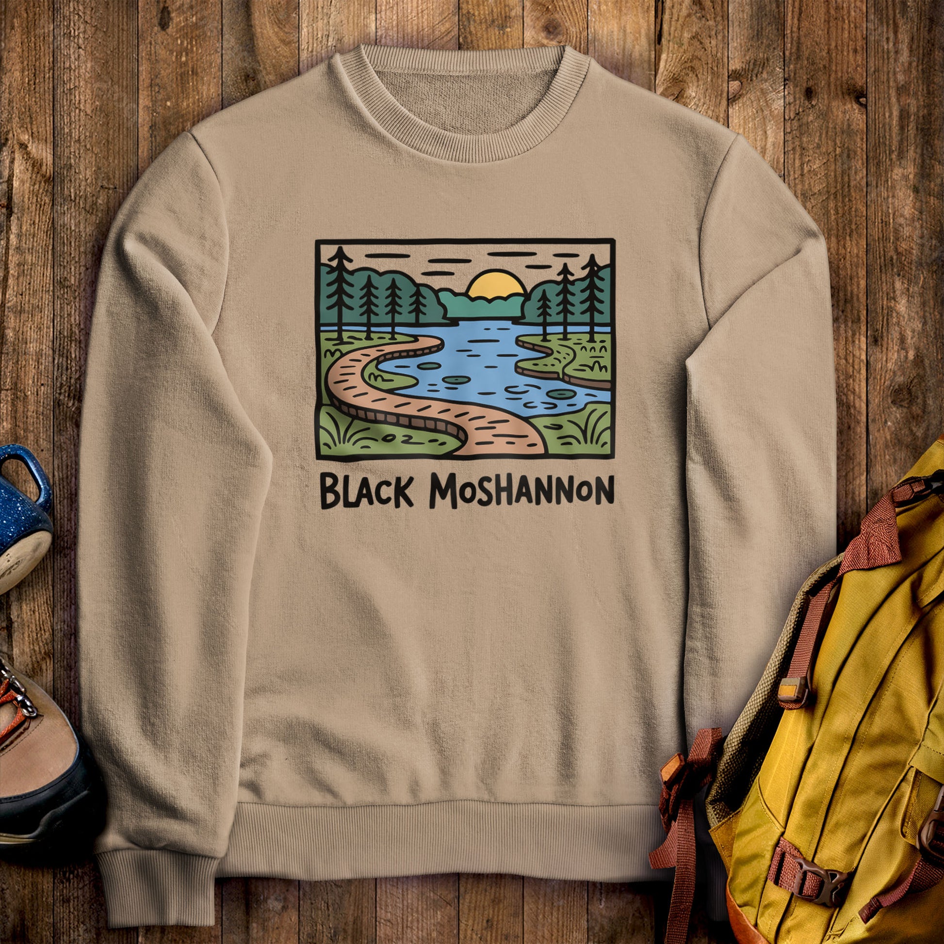 Black Moshannon State Park Crewneck Sweatshirt Sand Adventure and Outdoors Themed Sweatshirt