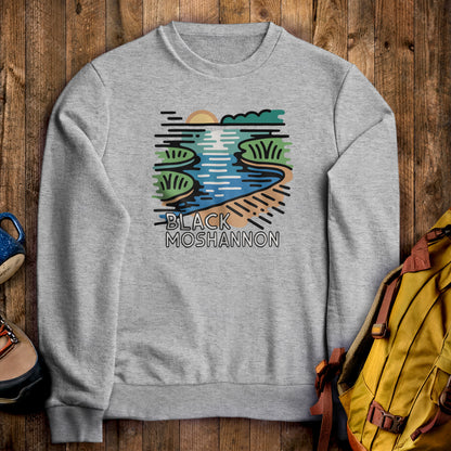 Black Moshannon State Park Crewneck Sweatshirt Sport Grey Adventure and Outdoors Themed Sweatshirt