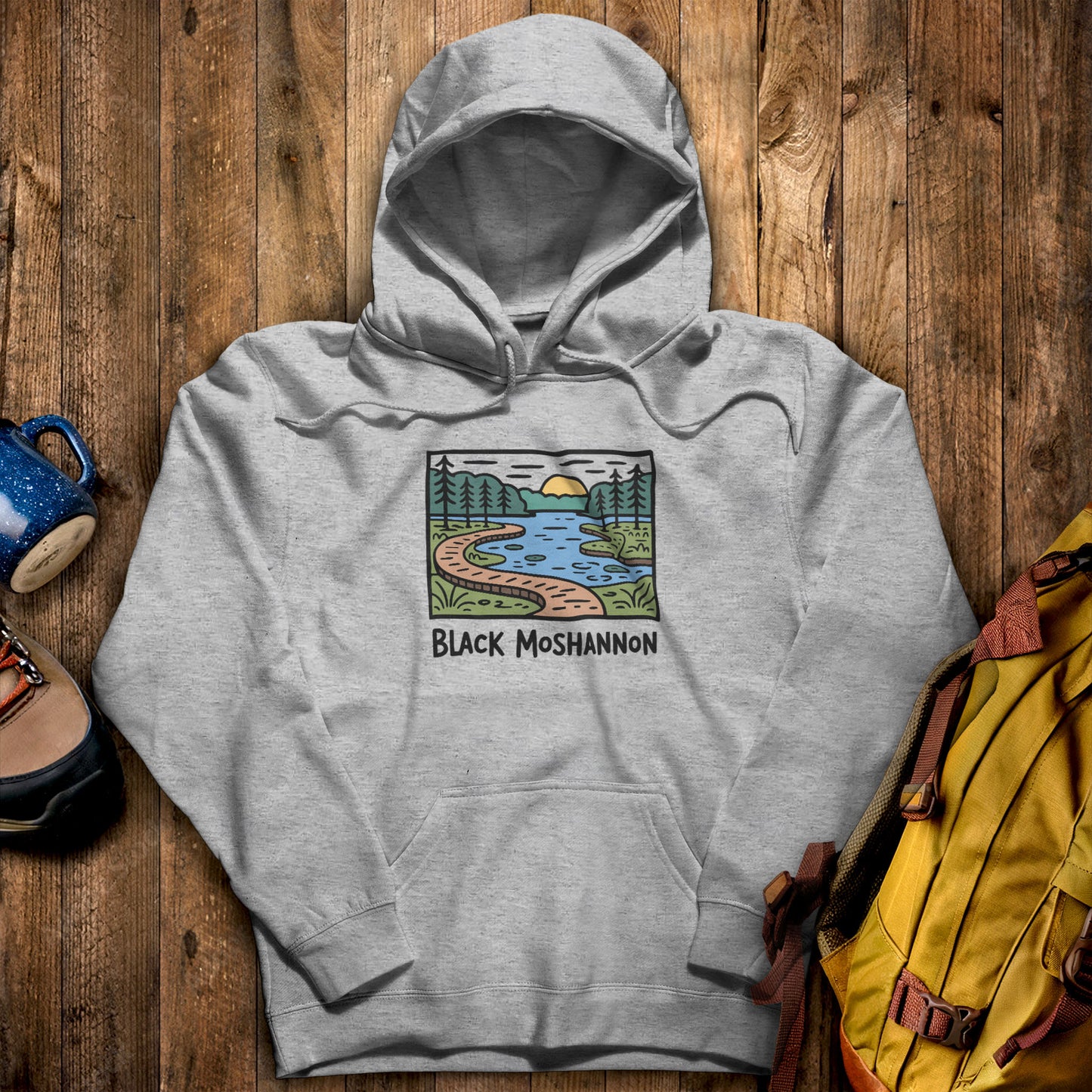 Black Moshannon State Park Hoodie Sport Grey Adventure and Outdoors Themed Hoodie