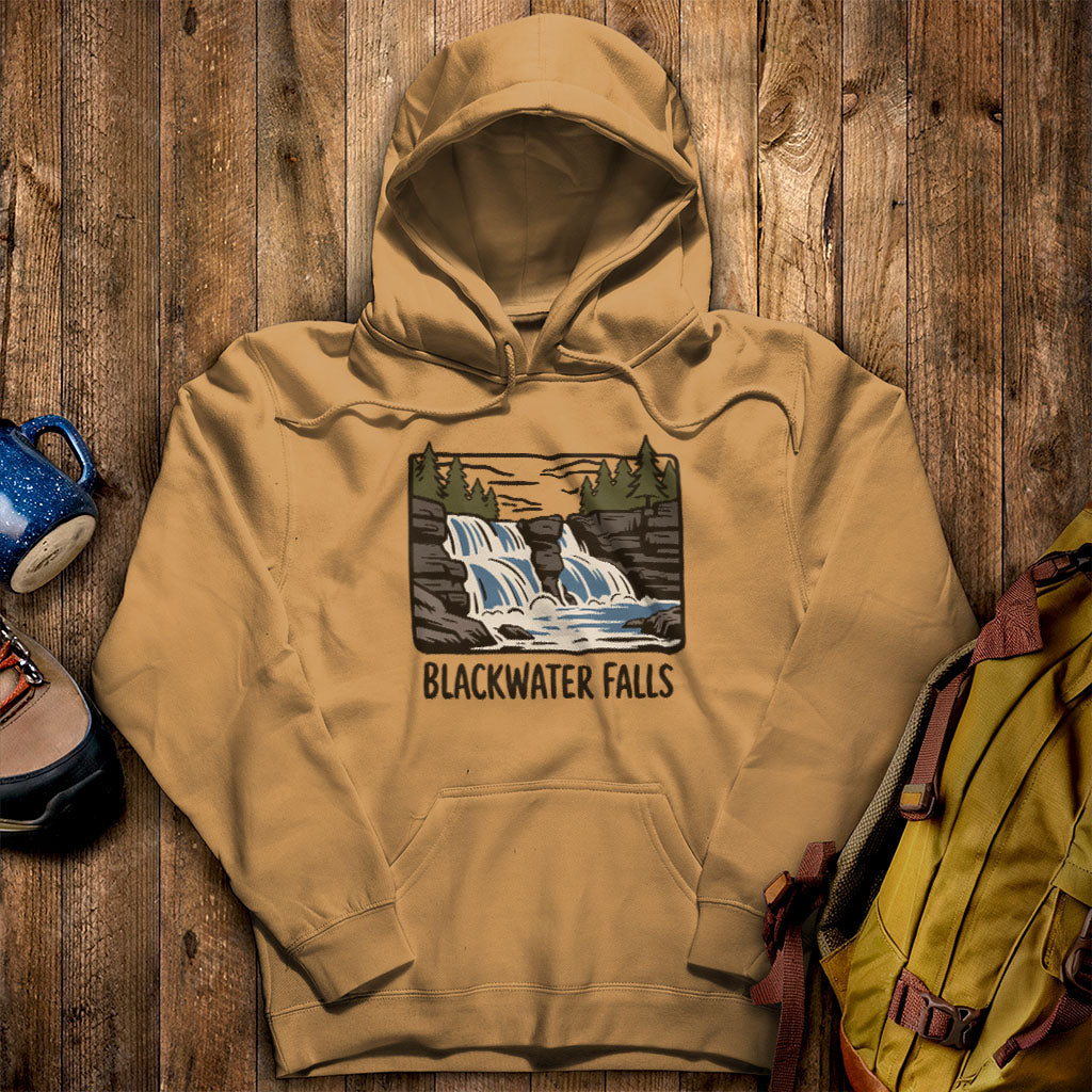 Blackwater Falls Hoodie Mustard Adventure and Outdoors Themed Hoodie
