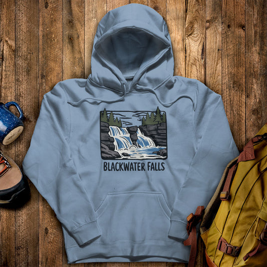 Blackwater Falls Hoodie Stone Blue Adventure and Outdoors Themed Hoodie
