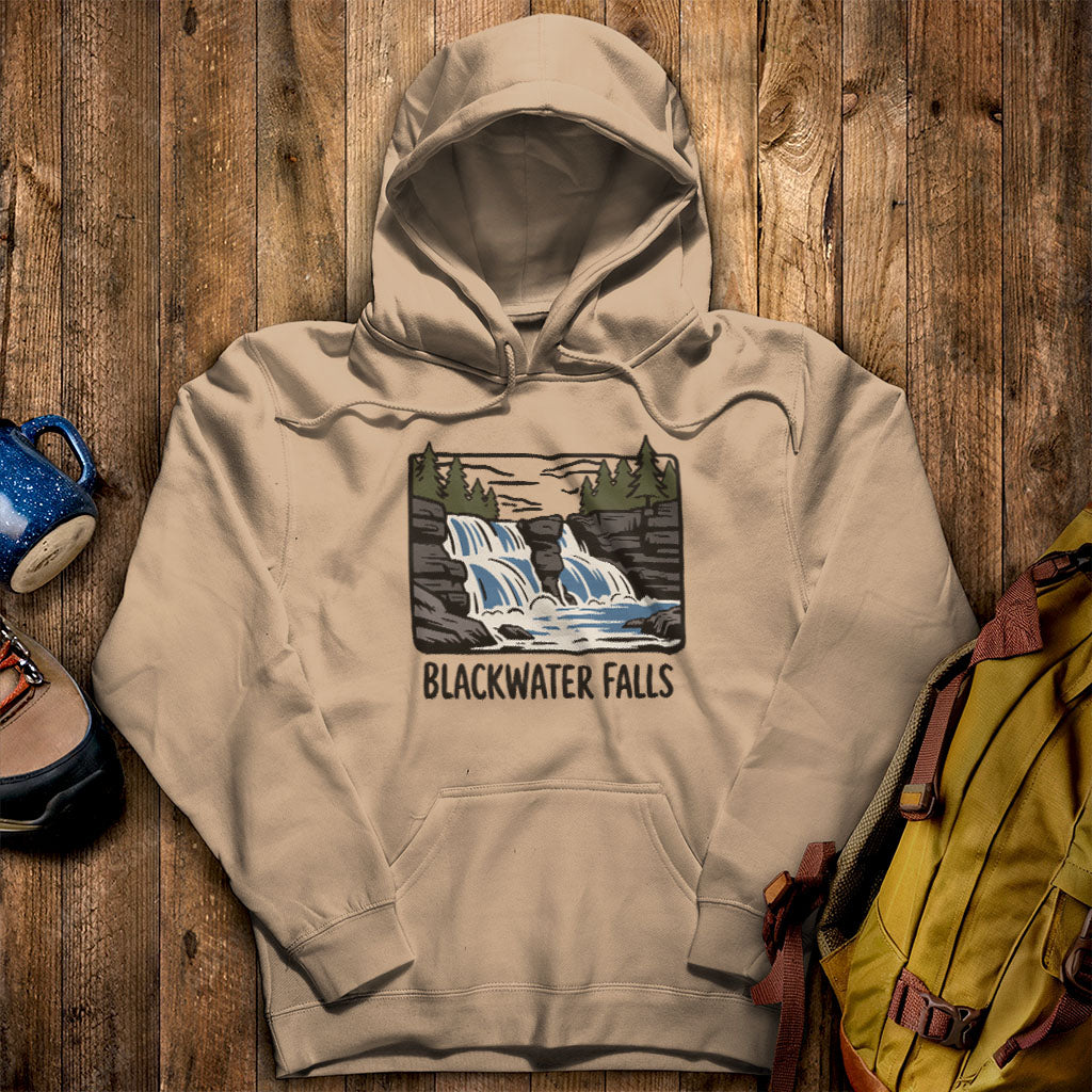 Blackwater Falls Hoodie Sand Adventure and Outdoors Themed Hoodie