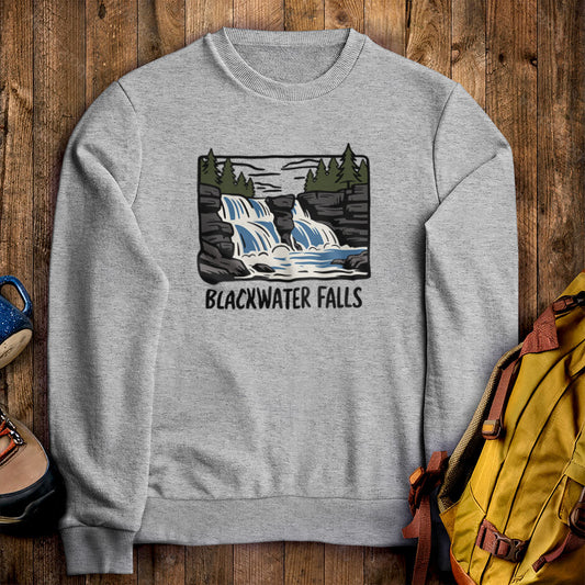 Blackwater Falls Crewneck Sweatshirt Sport Grey Adventure and Outdoors Themed Sweatshirt