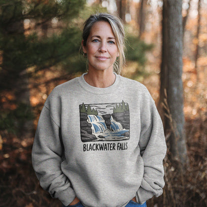 Blackwater Falls Crewneck Sweatshirt Adventure and Outdoors Themed Sweatshirt