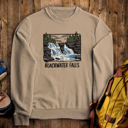 Blackwater Falls Crewneck Sweatshirt Sand Adventure and Outdoors Themed Sweatshirt