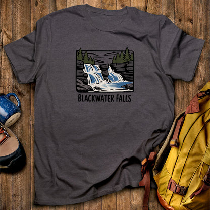 Blackwater Falls T-Shirt Dark Heather Adventure and Outdoors Themed T-Shirt