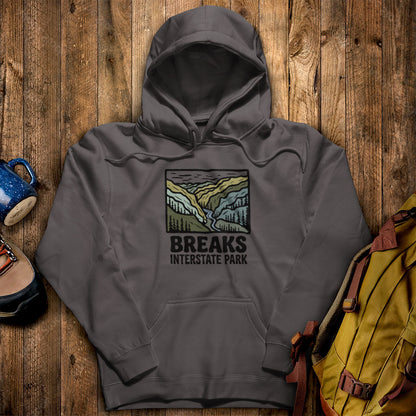 Breaks Interstate Park Hoodie Charcoal Adventure and Outdoors Themed Hoodie