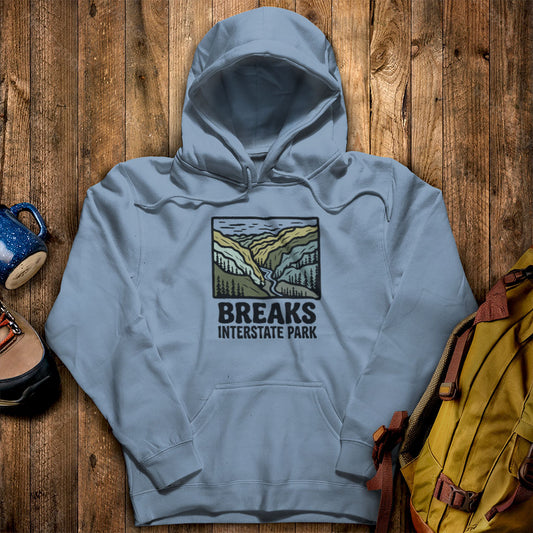 Breaks Interstate Park Hoodie Stone Blue Adventure and Outdoors Themed Hoodie